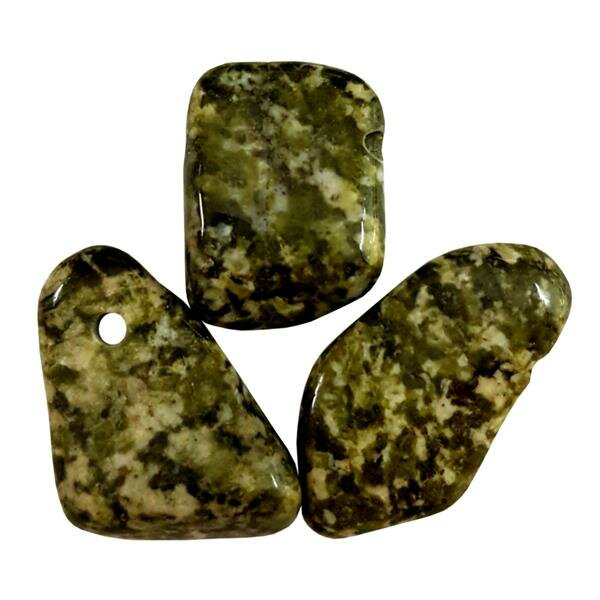 Schneeflocken-Epidot Schmuck Edelstein gebohrt ca.7g